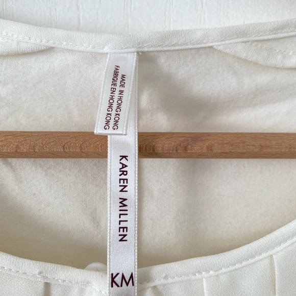 NWT Karen Millen off-white blouse, sheer sleeves - Picture 3 of 6